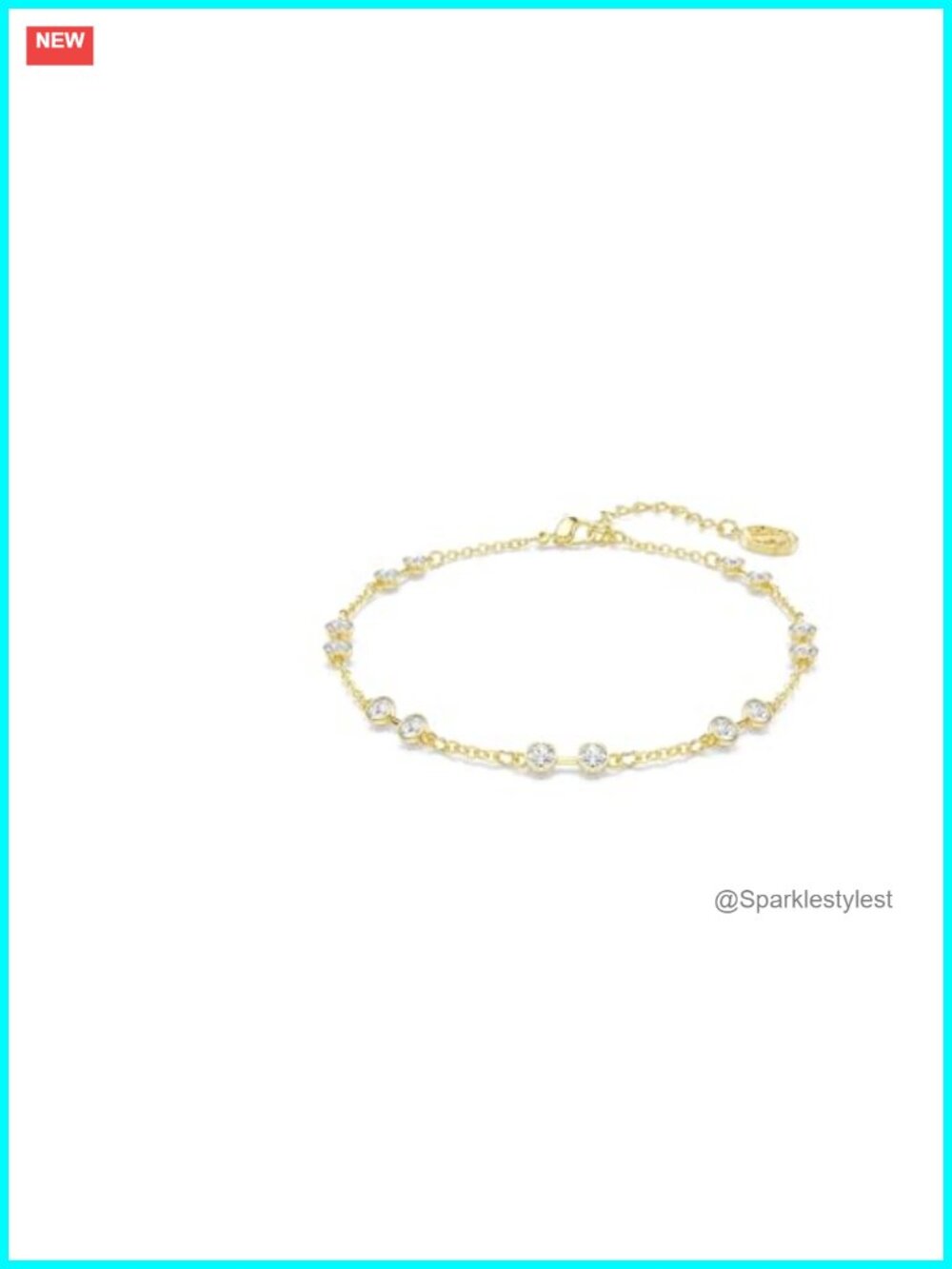 Swarovski Remix Round Cut Crystal Chain Bracelet Gold-Tone Finish